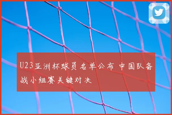 U23亚洲杯球员名单公布 中国队备战小组赛关键对决